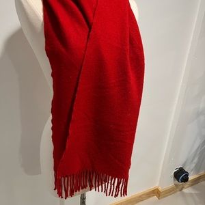 Red cashmere scarf.